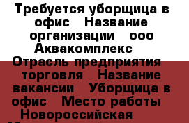 Требуется уборщица в офис › Название организации ­ ооо“Аквакомплекс“ › Отрасль предприятия ­ торговля › Название вакансии ­ Уборщица в офис › Место работы ­ Новороссийская 128 › Минимальный оклад ­ 5 000 - Краснодарский край, Геленджик г. Работа » Вакансии   